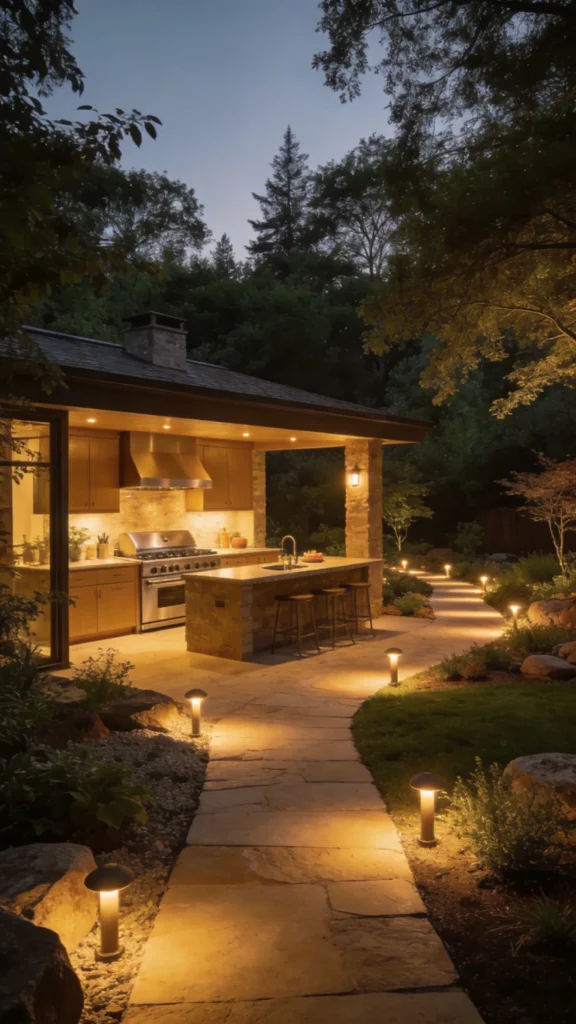 outdoor kitchen lighting ideas